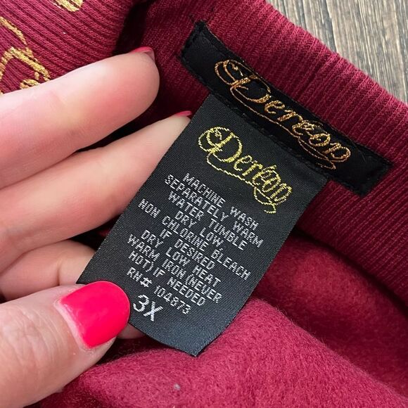 NWT Dereon Wine Red Gold Cropped Jogger Sweatpants Size 3X - Picture 8 of 8